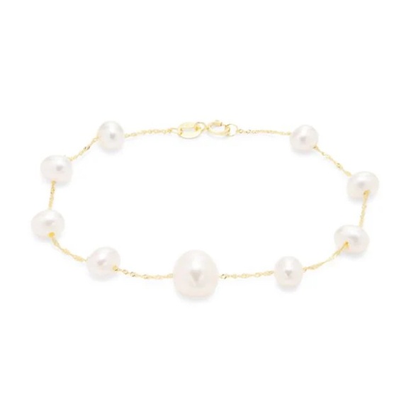 EFFY Women's 14K Yellow Gold & Freshwater Pearl Bracelet NWT - Picture 1 of 6